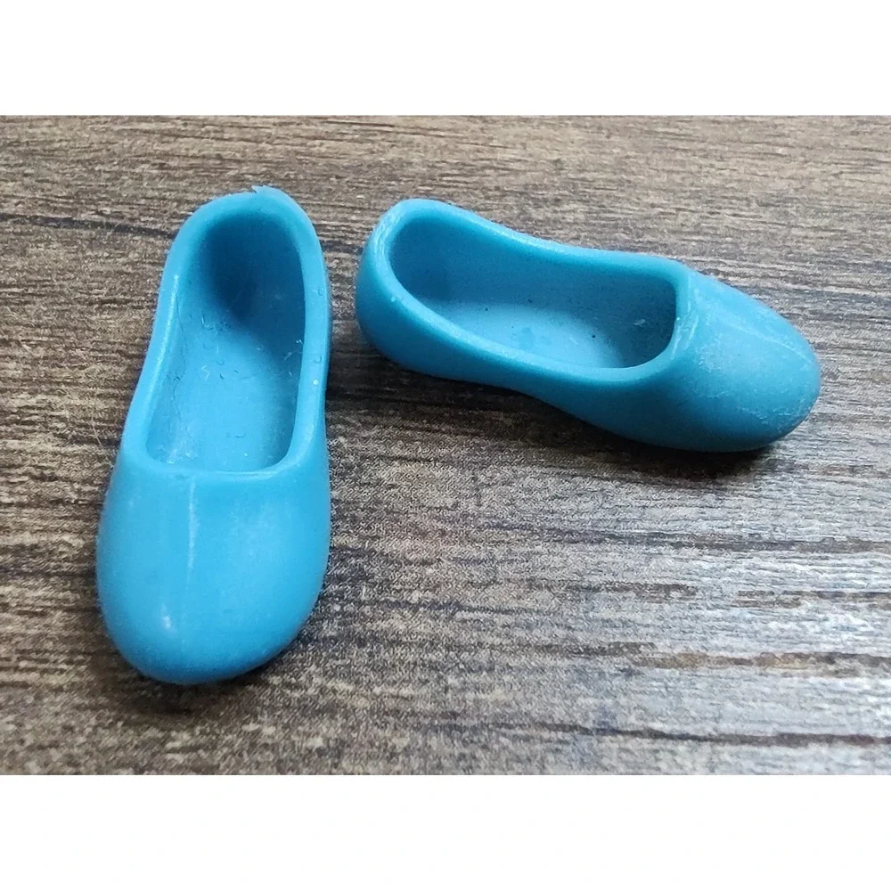 Blue Plastic Doll Shoe Flats Pair Z9